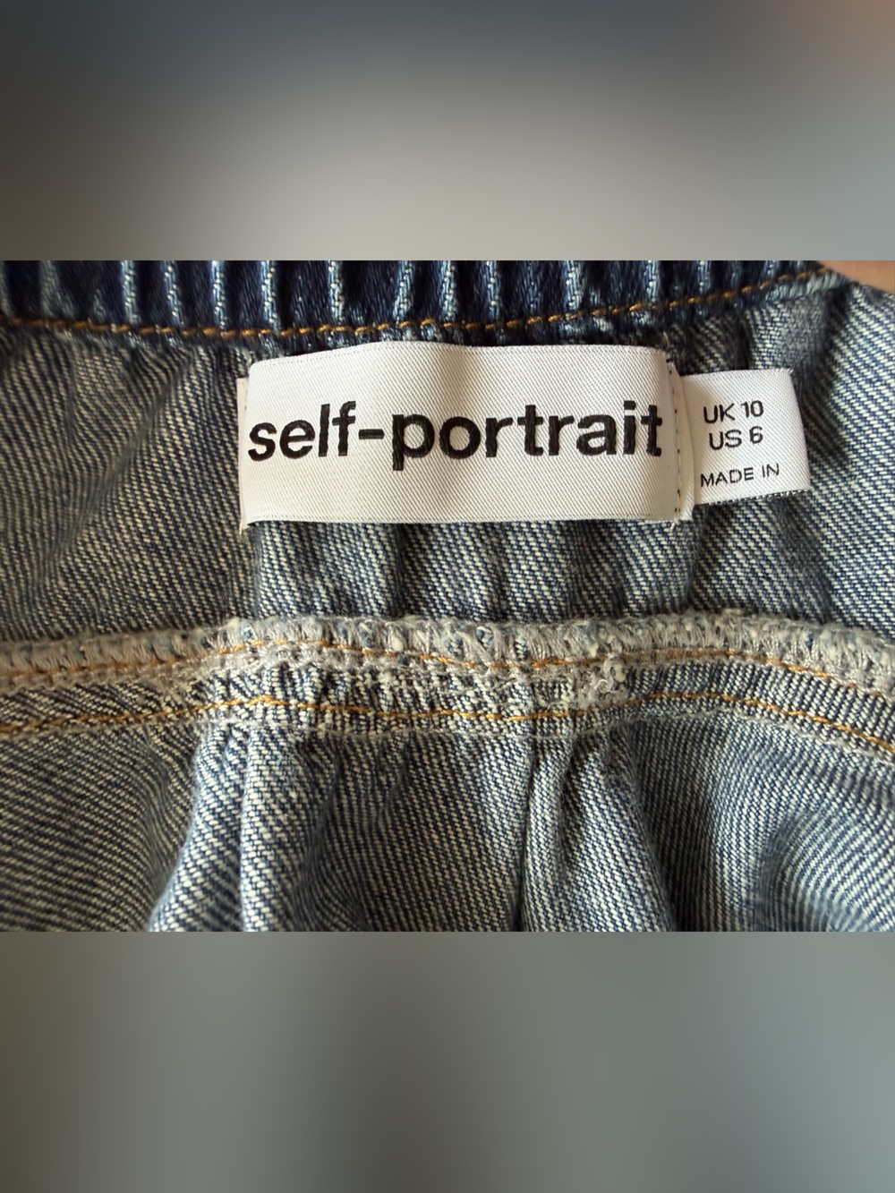 Self-Portrait Denim Ruffle Mini Dress US 6 Open Back - Picture 10 of 10